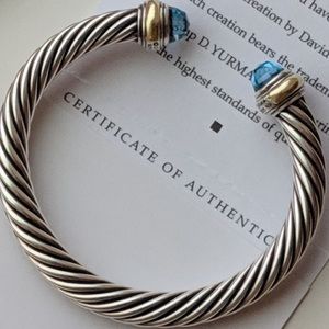 David Yurman 7mm Blue Topaz Cable Bracelet